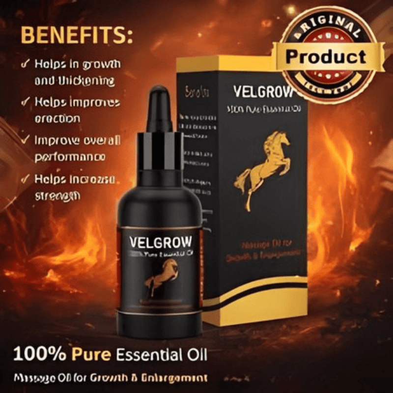 Velgrow Essential Oil for Men – Natural Performance & Stamina Booster (100% Pure Formula)
